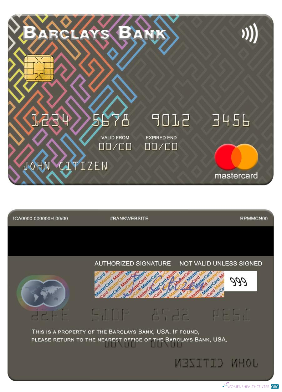 Download USA Barclays Bank mastercard Photoshop template